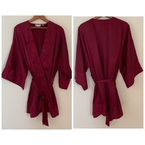 Vintage 90’s Victoria’s Secret Gold Label Red Robe